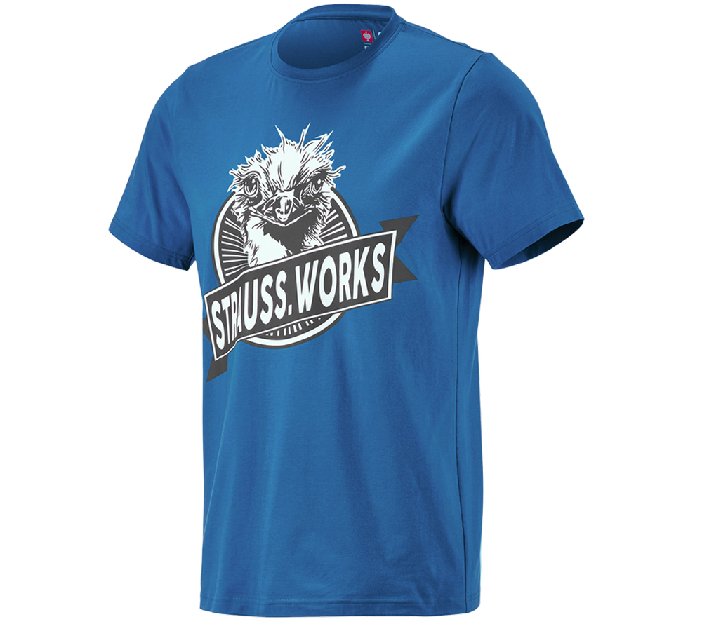 Bekleidung: e.s. T-Shirt strauss works + enzianblau