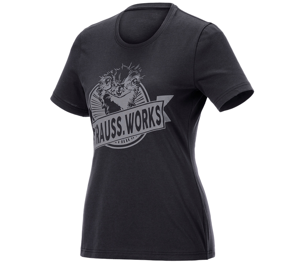 Shirts & Co.: T-Shirt e.s.iconic works, Damen + schwarz