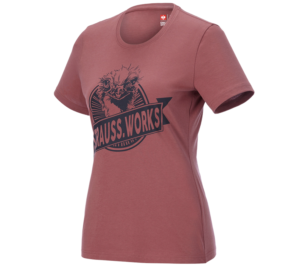 Shirts & Co.: T-Shirt e.s.iconic works, Damen + oxidrot