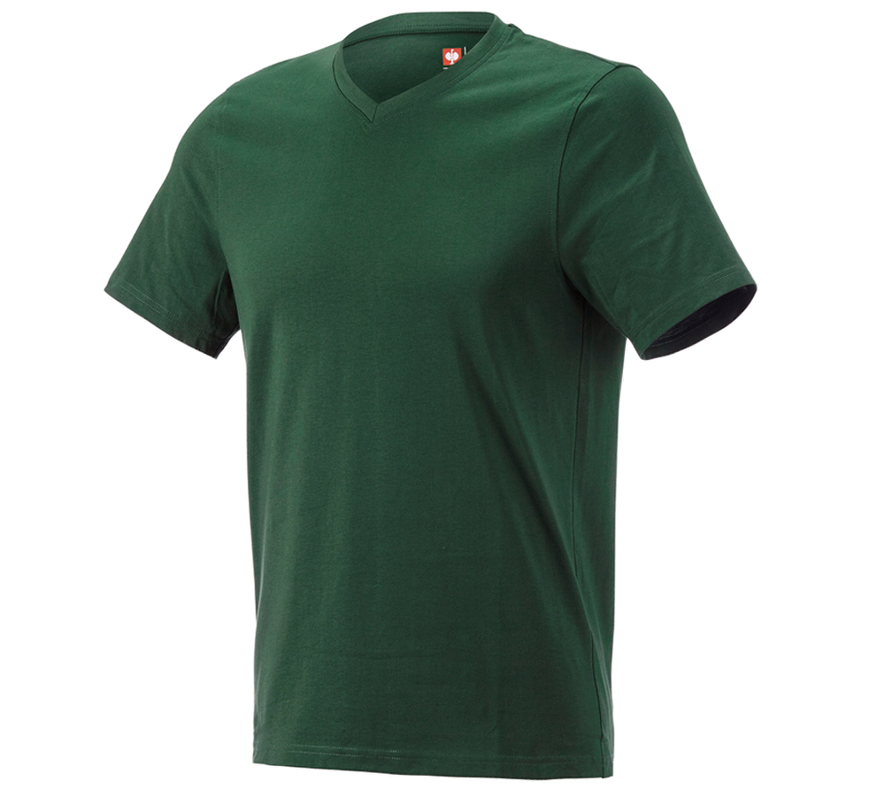 Shirts & Co.: e.s. T-Shirt cotton V-Neck + grün