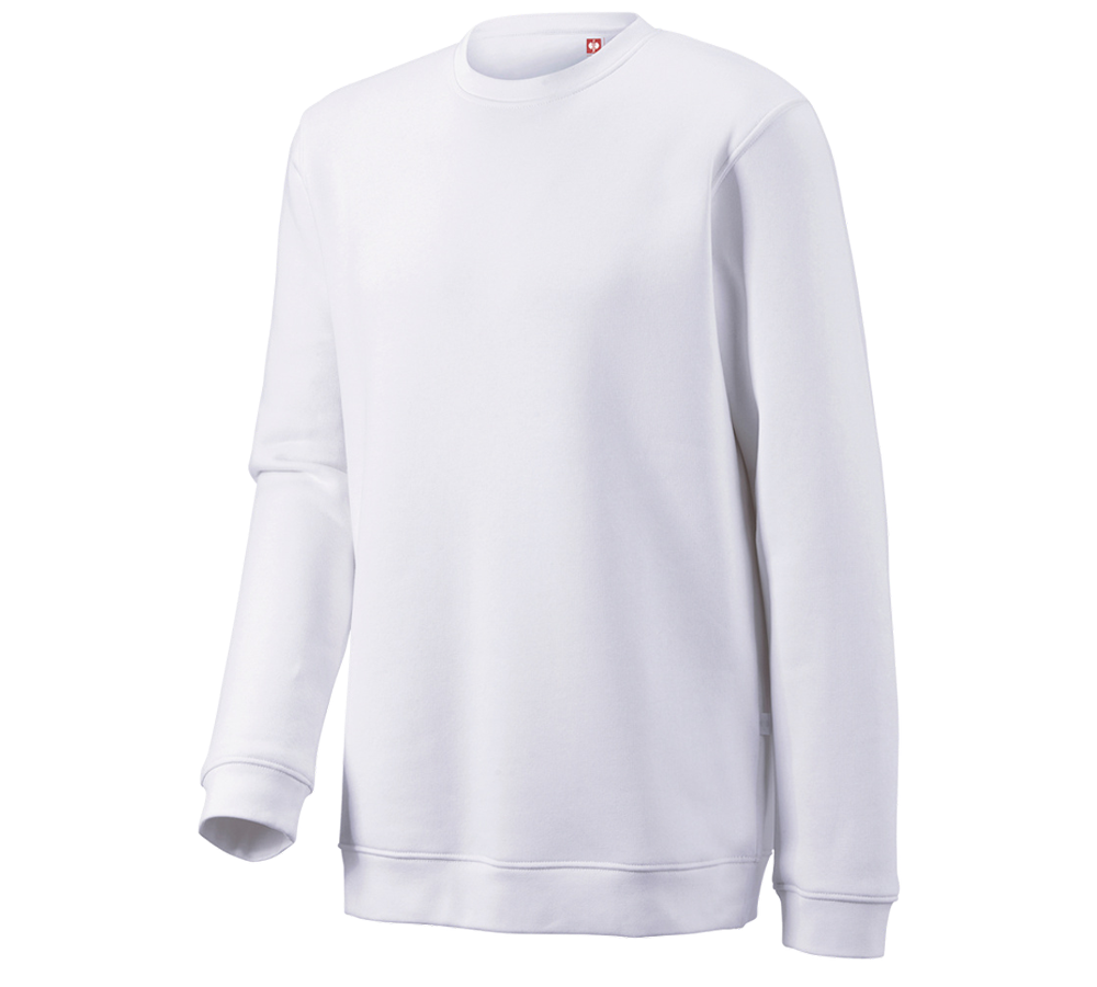 Shirts & Co.: e.s. Sweatshirt poly cotton, long fit + weiß