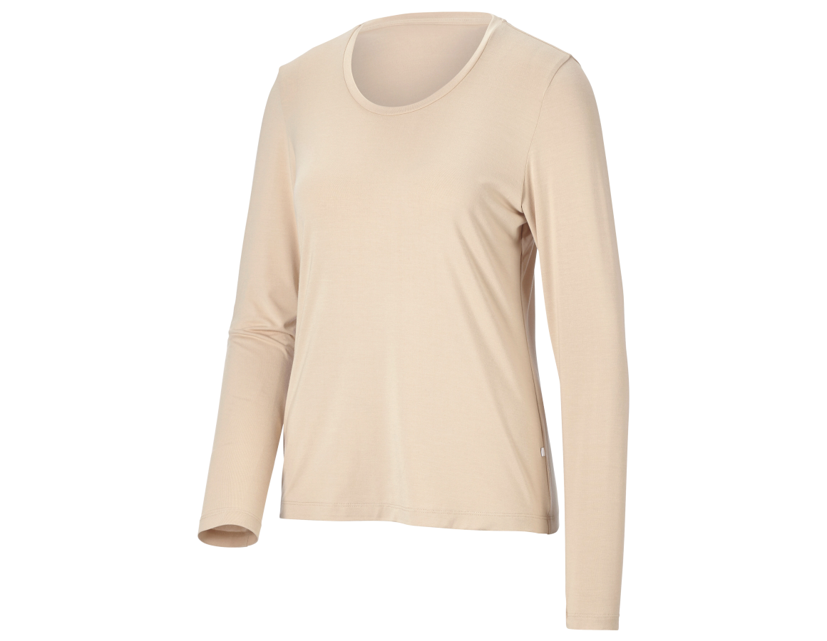 Shirts & Co.: Modal-Longsleeve e.s.avida, Damen + jurabeige