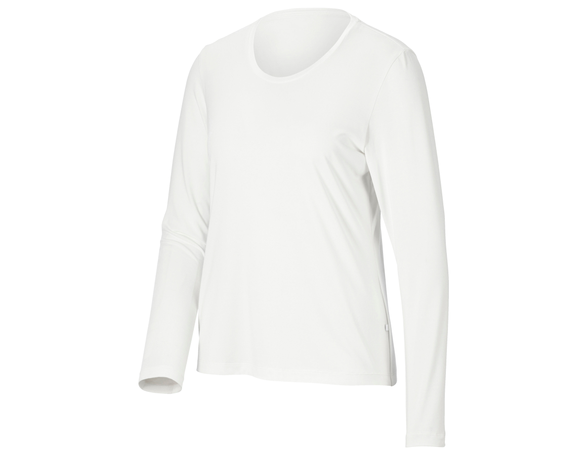 Bekleidung: Modal-Longsleeve e.s.avida, Damen + weiß