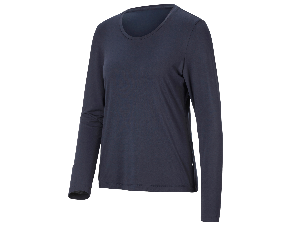 Shirts & Co.: Modal-Longsleeve e.s.avida, Damen + dunkelblau