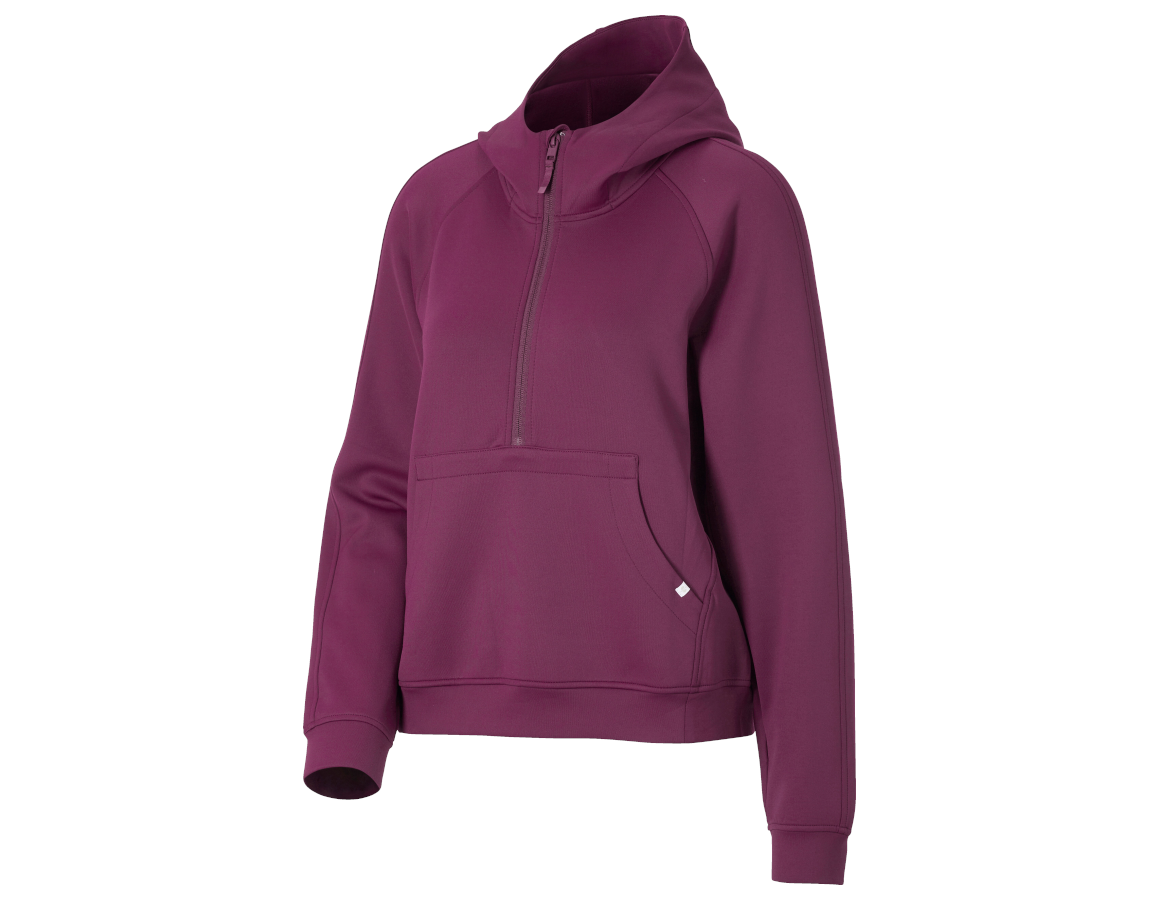 Bekleidung: Modal-Hoody e.s.avida, Damen + rotviolett