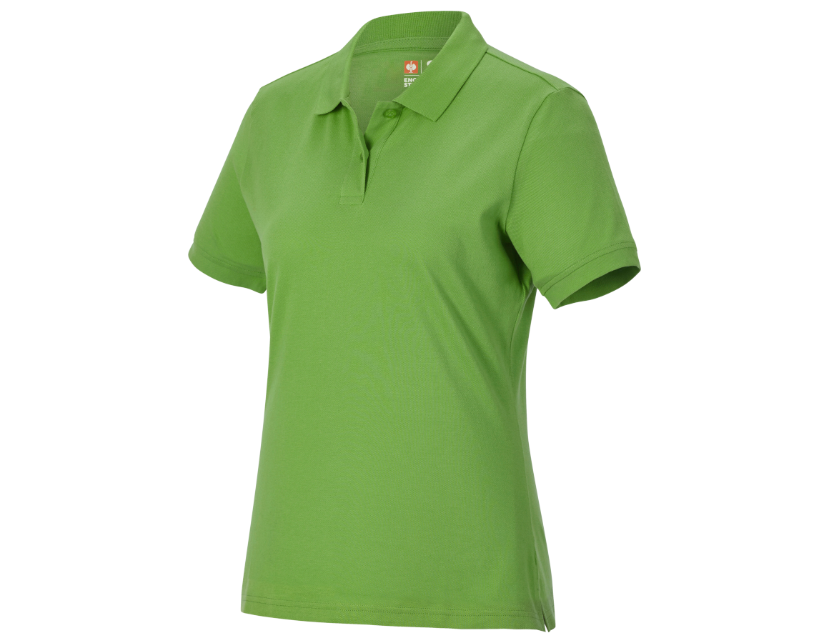 Shirts & Co.: e.s. Piqué-Polo cotton light, Damen + seegrün