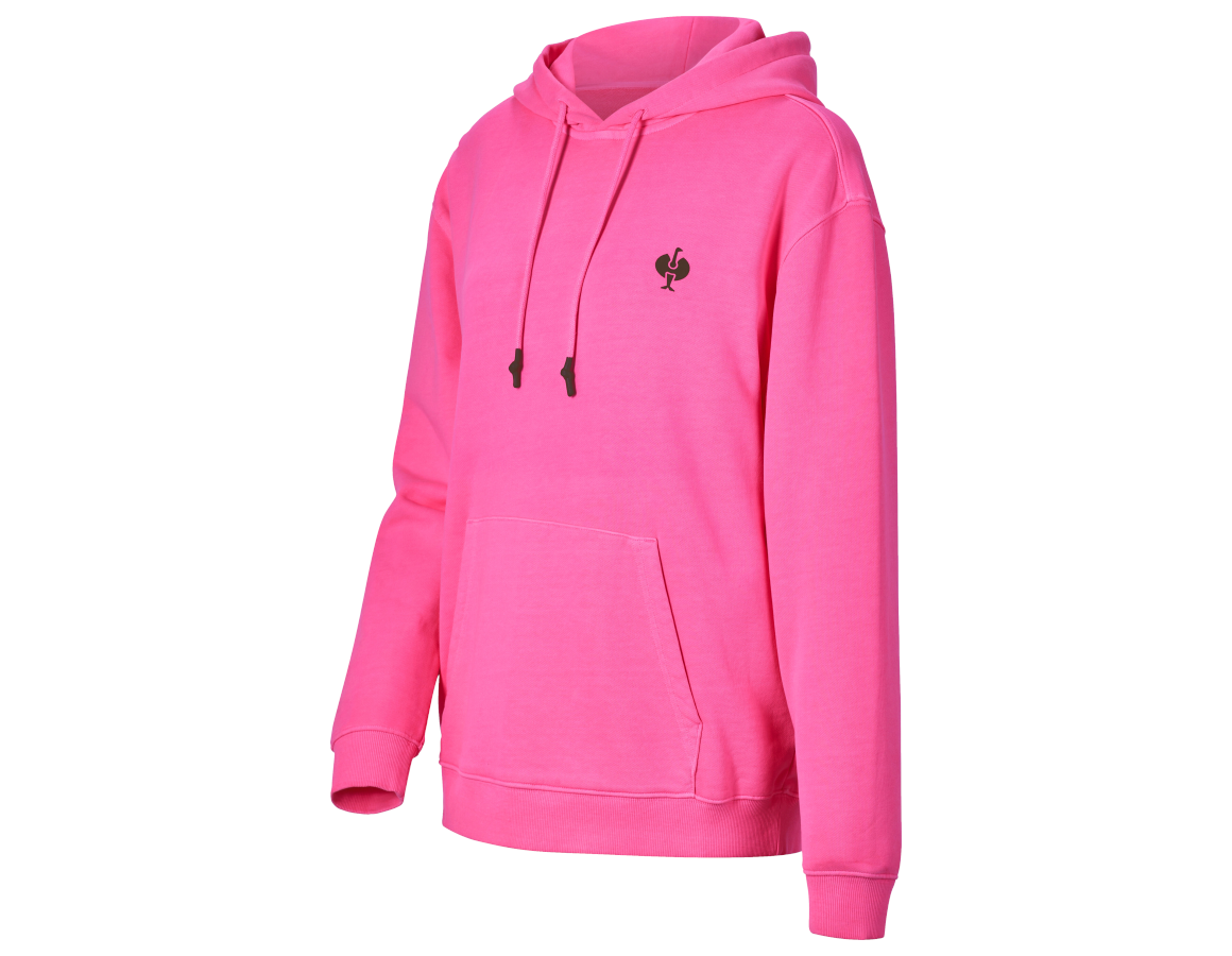 Shirts & Co.: e.s. Hoody-Sweatshirt neon, Damen + neonpink vintage