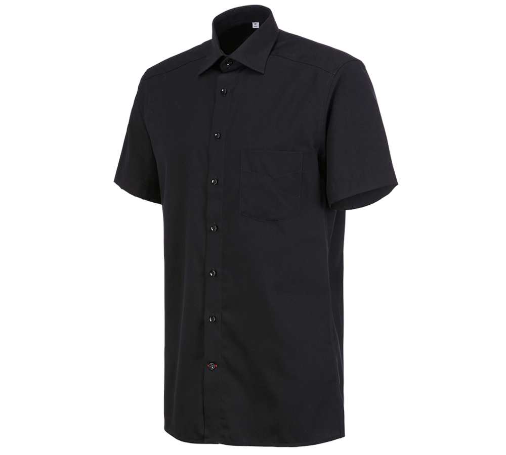 Shirts & Co.: Business Hemd e.s.comfort, kurzarm + schwarz