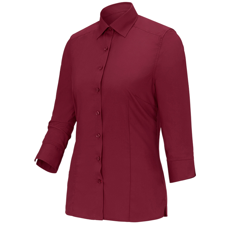 Shirts & Co.: Business Bluse e.s.comfort, 3/4-Arm + rubin