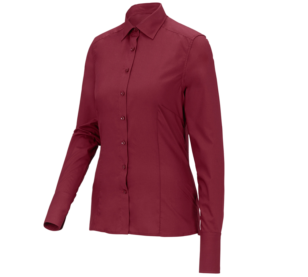 Shirts & Co.: Business Bluse e.s.comfort, langarm + rubin