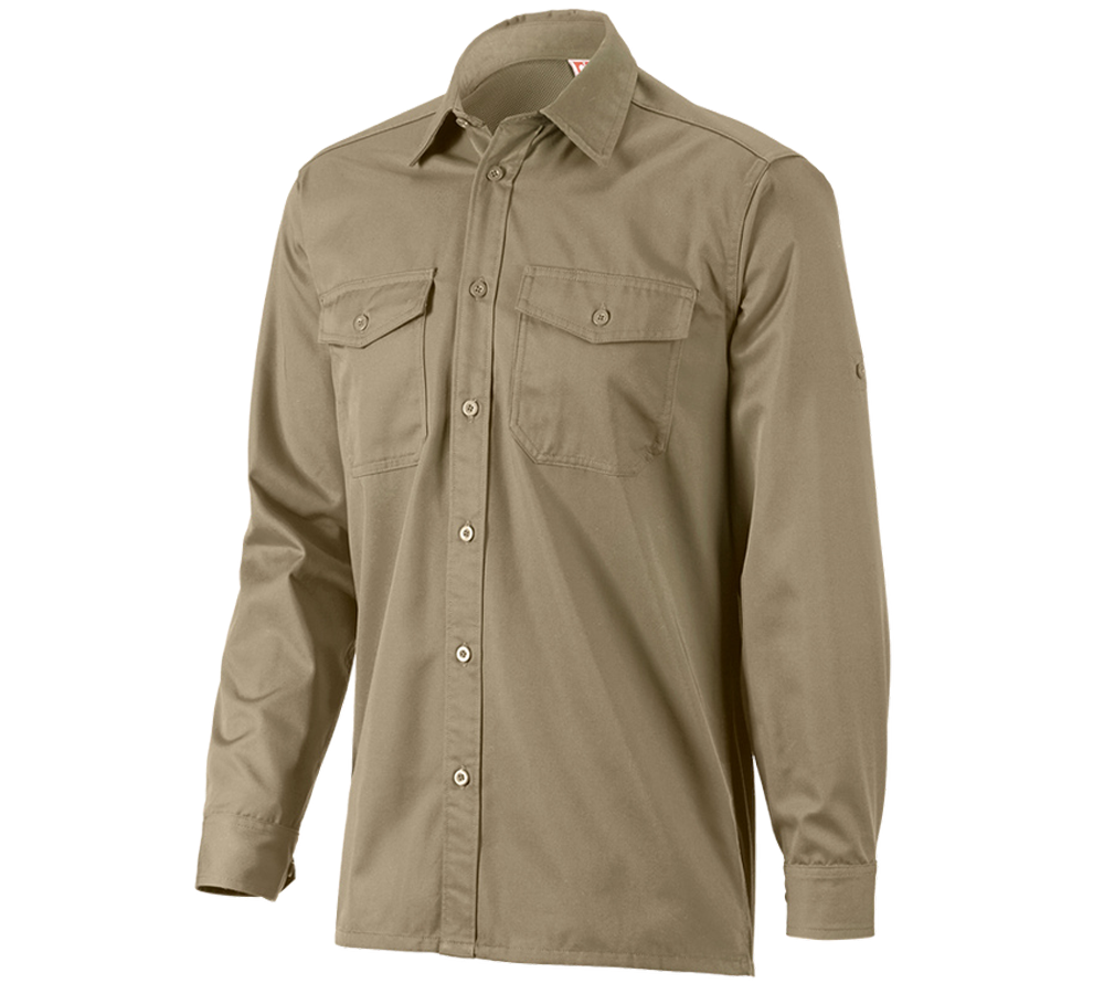 Shirts & Co.: Arbeitshemd e.s.classic, langarm + khaki