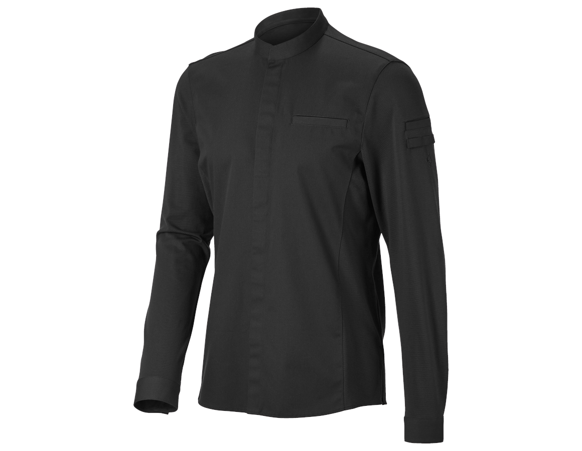 Shirts & Co.: e.s. Hybrid Kochhemd + schwarz