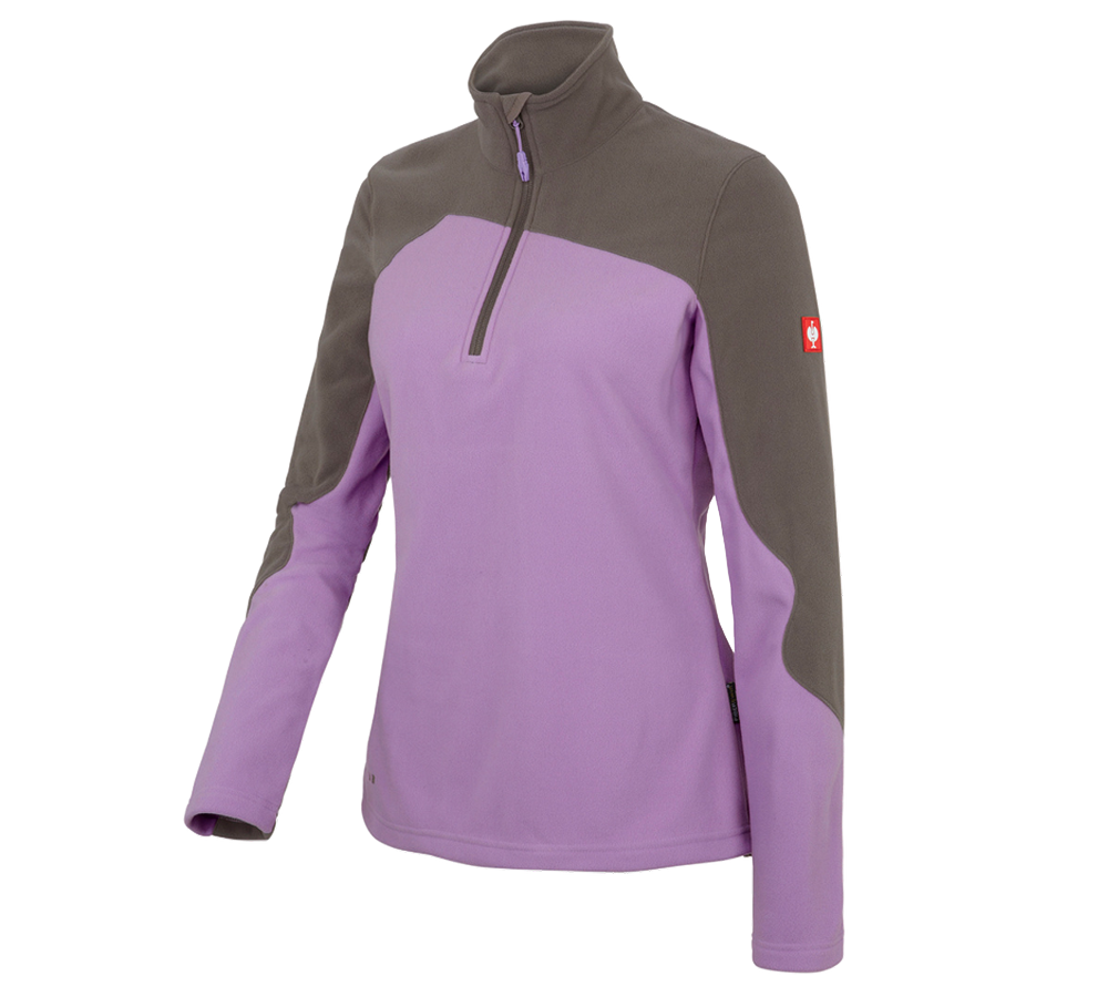 Themen: Fleece Troyer e.s.motion 2020, Damen + lavendel/stein