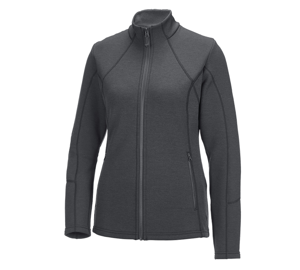 Shirts & Co.: e.s. Funktions Sweatjacke melange, Damen + anthrazit melange