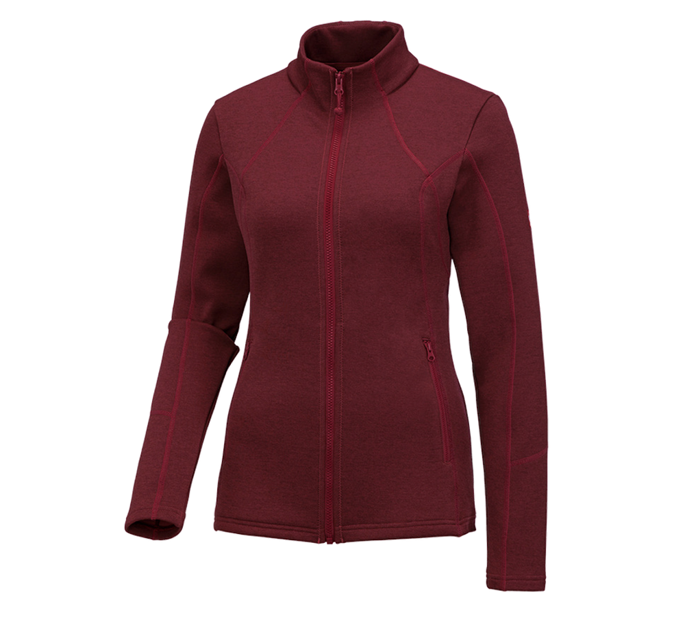 Jacken: e.s. Funktions Sweatjacke melange, Damen + rubin melange
