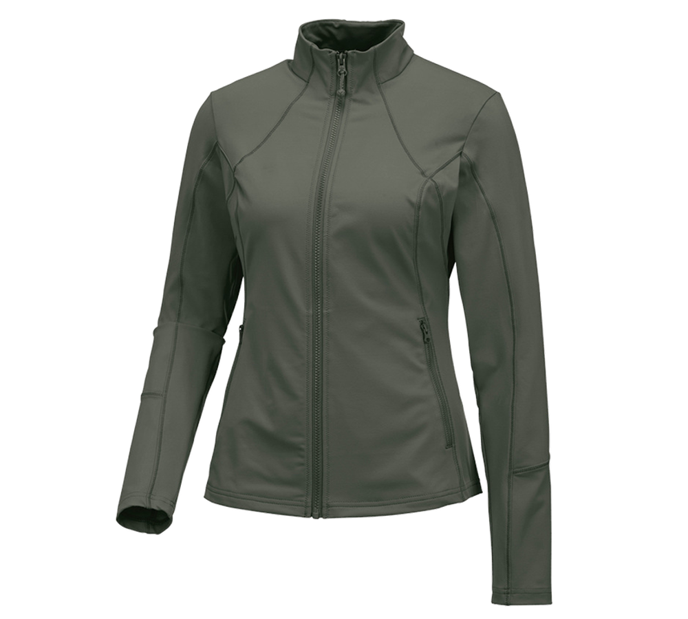 Shirts & Co.: e.s. Funktions Sweatjacke solid, Damen + thymian