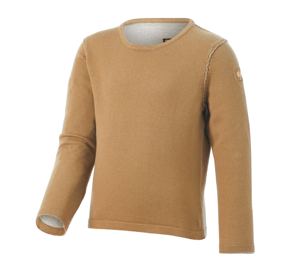 Shirts & Co.: Strickpullover e.s.iconic, Kinder + mandelbraun