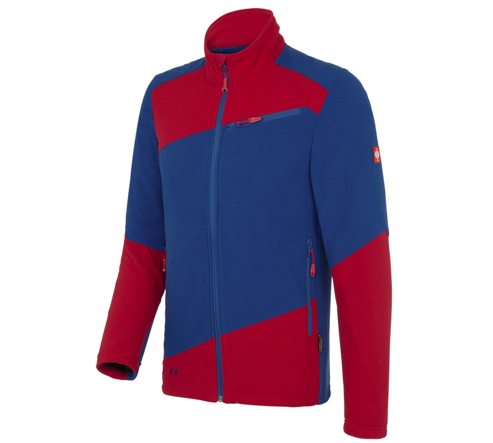 Jacken: Fleece Jacke e.s.motion 2020 + kornblau/feuerrot