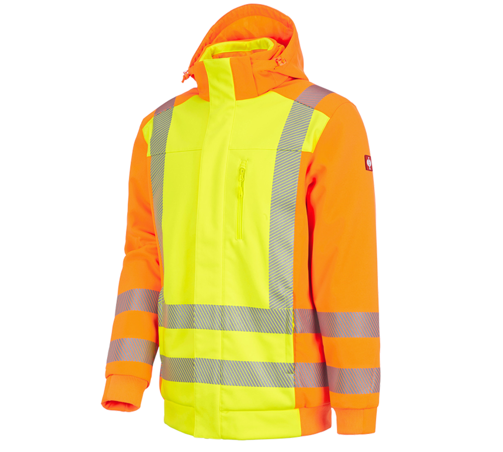 Kälte: Warnsch. Winter Softshelljacke e.s.motion 2020 + warngelb/warnorange