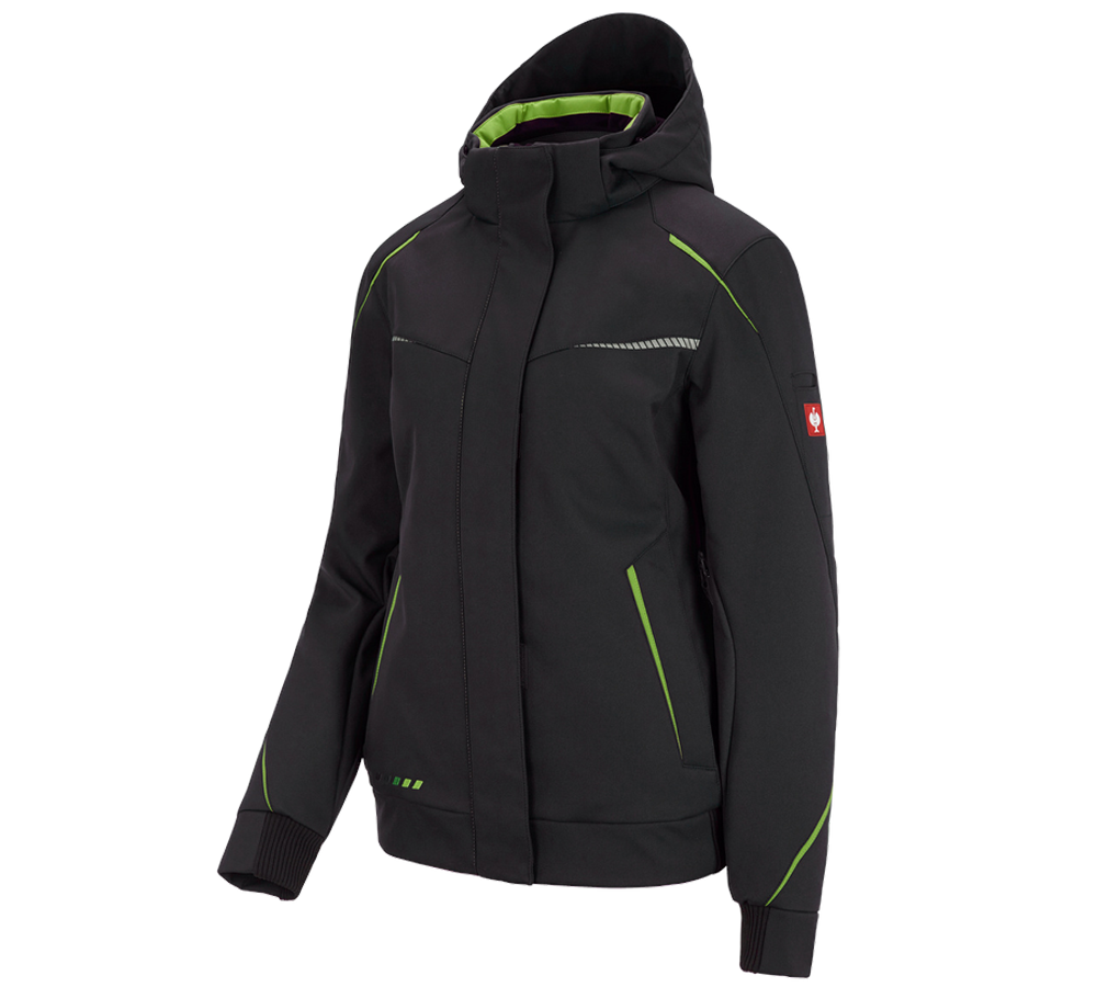 Jacken: Winter Softshelljacke e.s.motion 2020, Damen + schwarz/seegrün