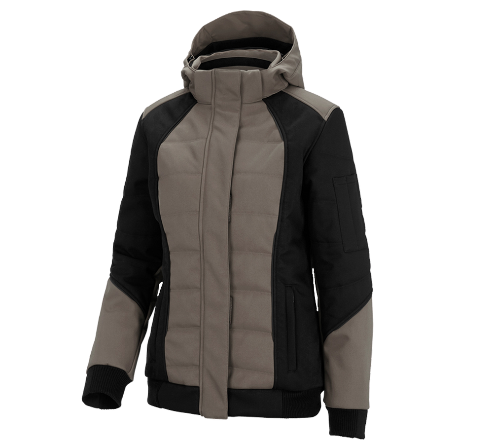 Themen: Winter Softshelljacke e.s.vision, Damen + stein/schwarz