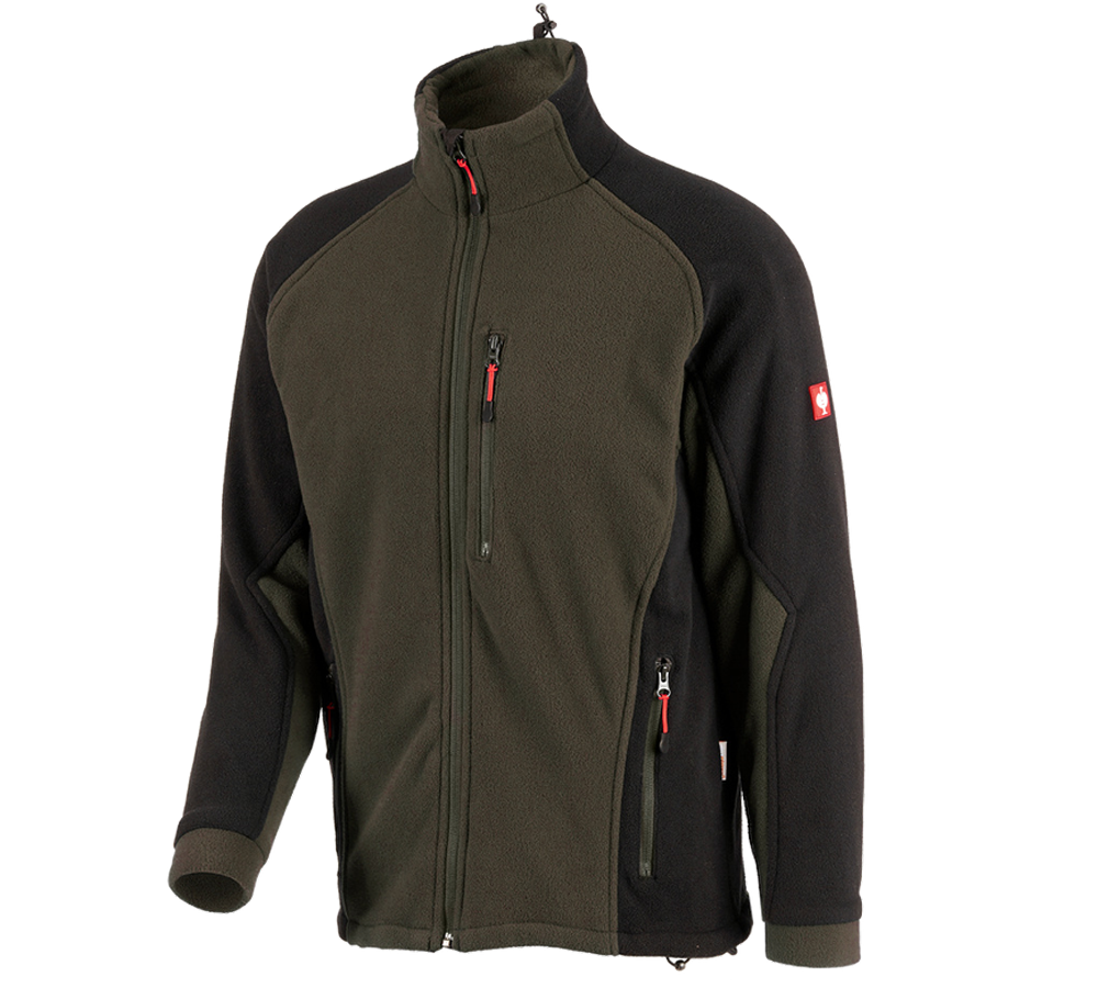 Jacken: Funktionsfleece-Jacke dryplexx® wind + oliv/schwarz