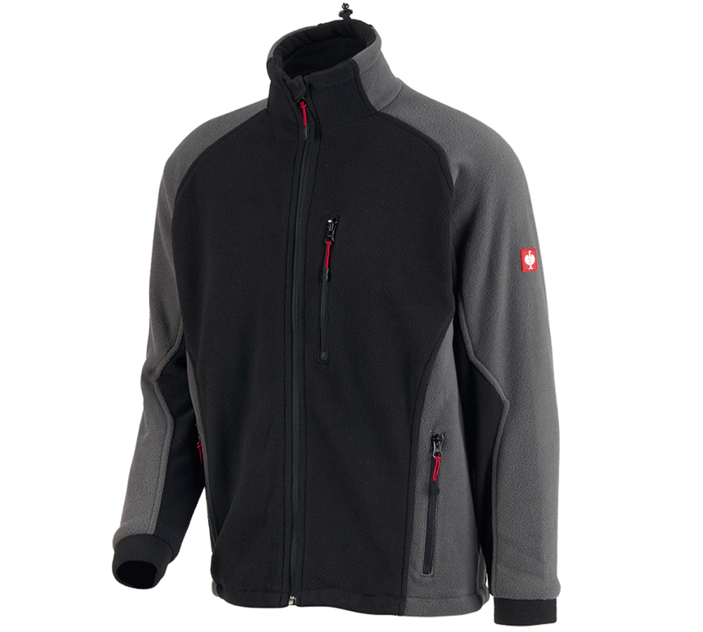 Jacken: Funktionsfleece-Jacke dryplexx® wind + schwarz/anthrazit