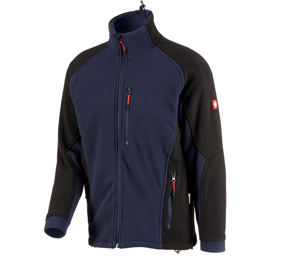 Jacken: Funktionsfleece-Jacke dryplexx® wind + dunkelblau/schwarz