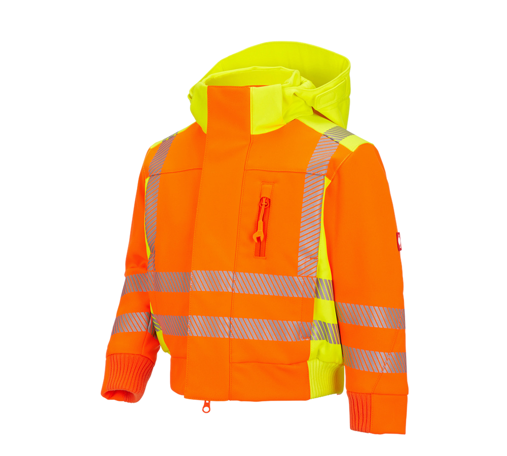 Jacken: Warnschutz Winter Softsh.jacke e.s.motion 2020,K + warnorange/warngelb
