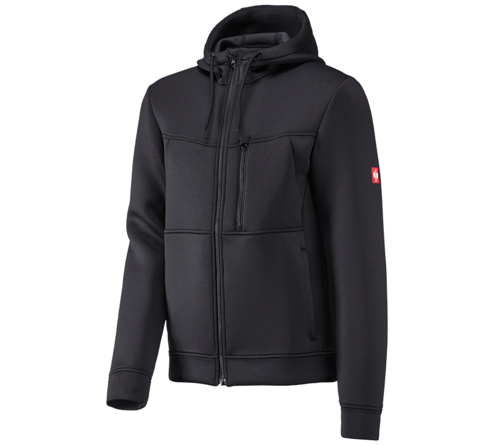 Themen: Kapuzenjacke climafoam e.s.dynashield + schwarz melange