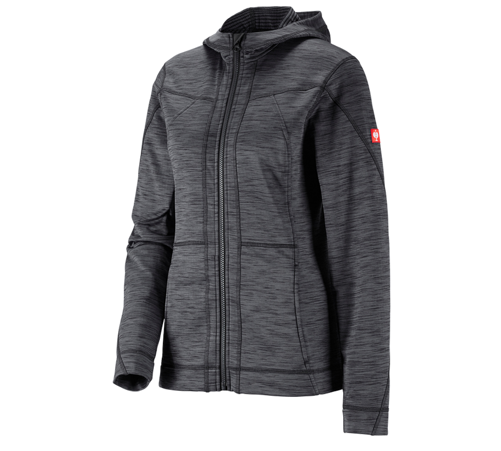 Kälte: Kapuzenjacke isocell e.s.dynashield, Damen + graphit melange