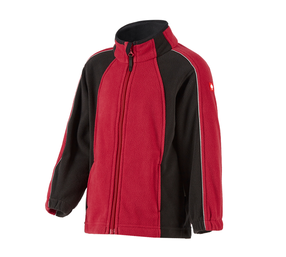 Jacken: Kinder Microfleece Jacke dryplexx® micro + rot/schwarz