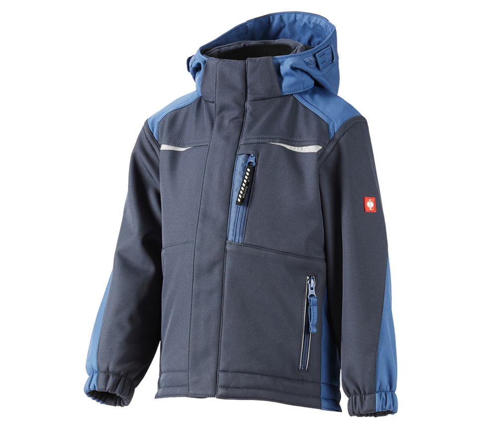 Jacken: Kinder Softshelljacke e.s.motion + pazifik/kobalt