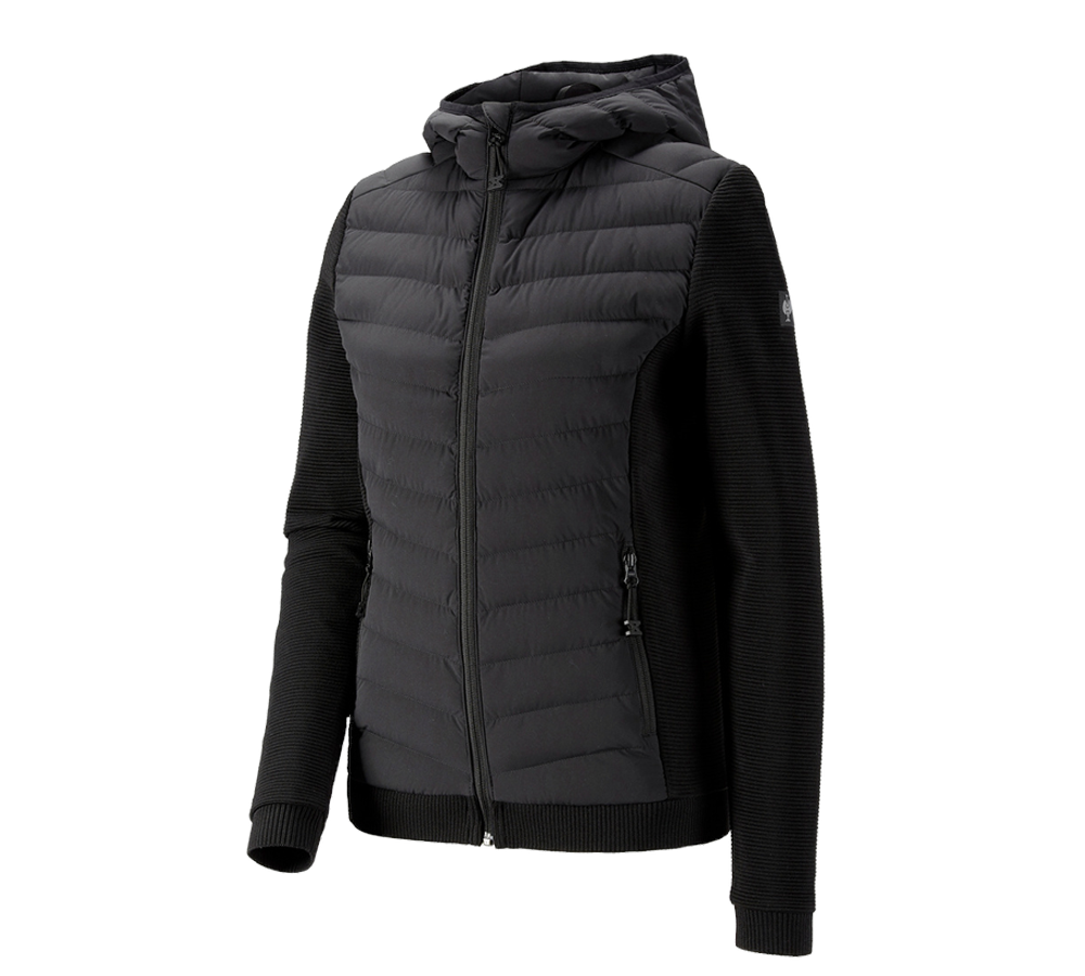 Themen: Hybrid Kapuzenstrickjacke e.s.motion ten, Damen + schwarz