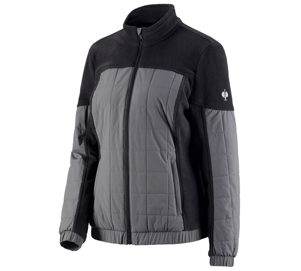 Jacken: Hybrid Fleecejacke e.s.concrete, Damen + schwarz/basaltgrau