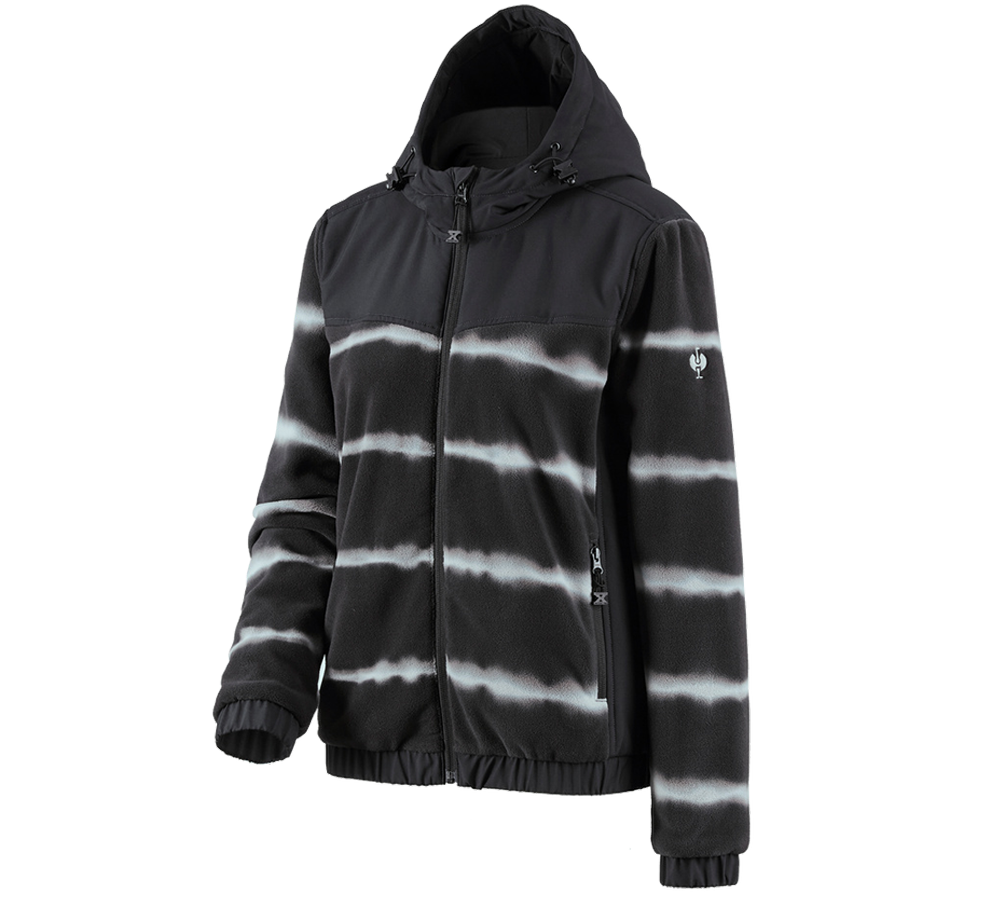 Jacken: Hybrid Kapuzenfleecej. tie-dye e.s.motion ten,Da. + oxidschwarz/magnetgrau