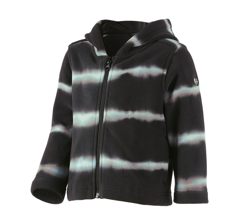 Jacken: Kapuzenfleecejacke tie-dye e.s.motion ten, Kinder + oxidschwarz/magnetgrau