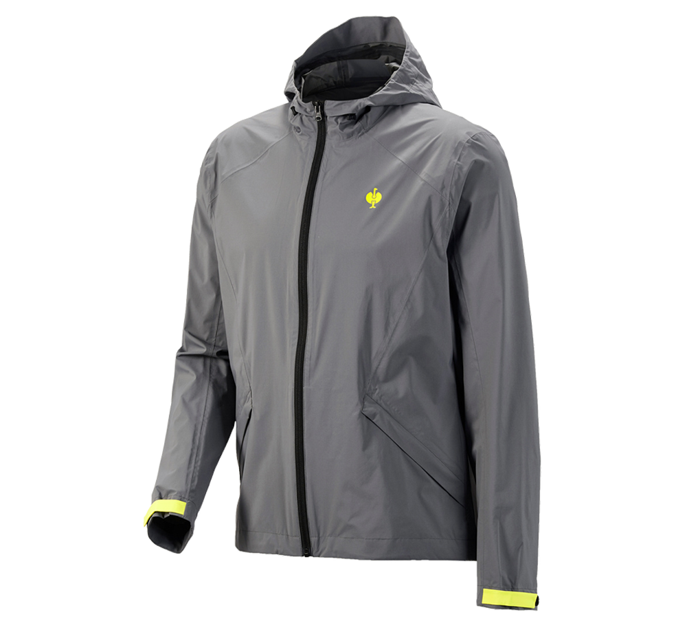 Jacken: Windbreaker light-pack e.s.trail + basaltgrau/acidgelb