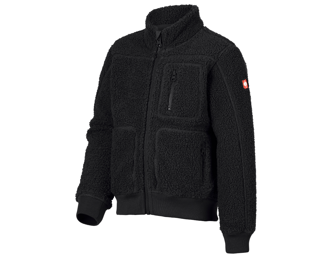 Jacken: Faserpelz Jacke e.s.e:pic, Kinder + schwarz