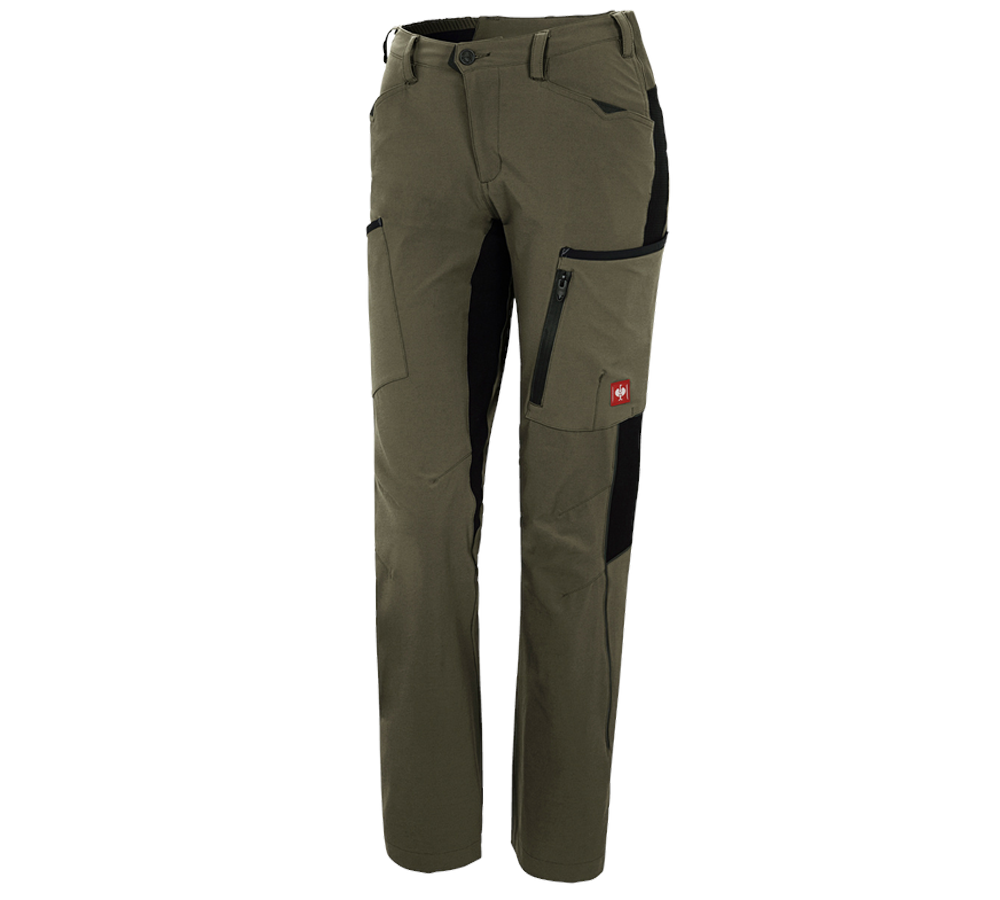 Hosen: Cargohose e.s.vision stretch, Damen + moos/schwarz