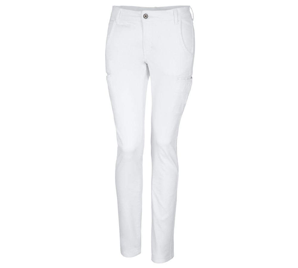 Hosen: e.s. Berufshose Chino, Damen + weiß