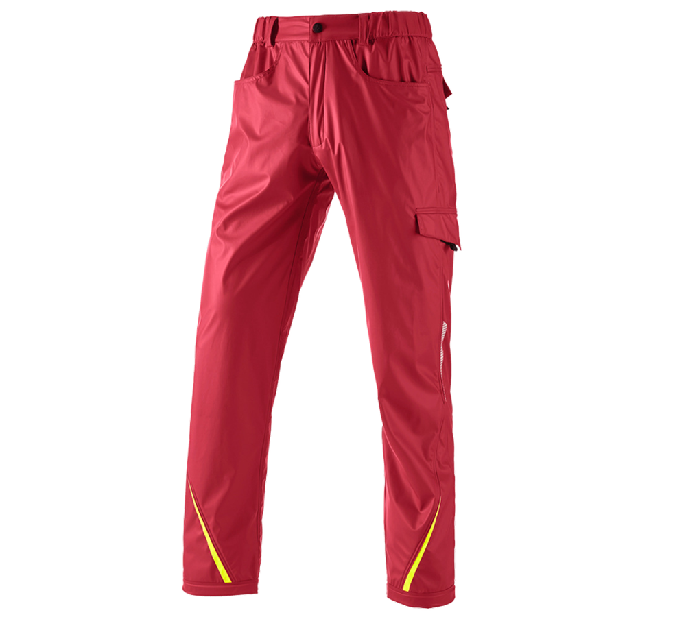 Hosen: Regenbundhose e.s.motion 2020 superflex + feuerrot/warngelb