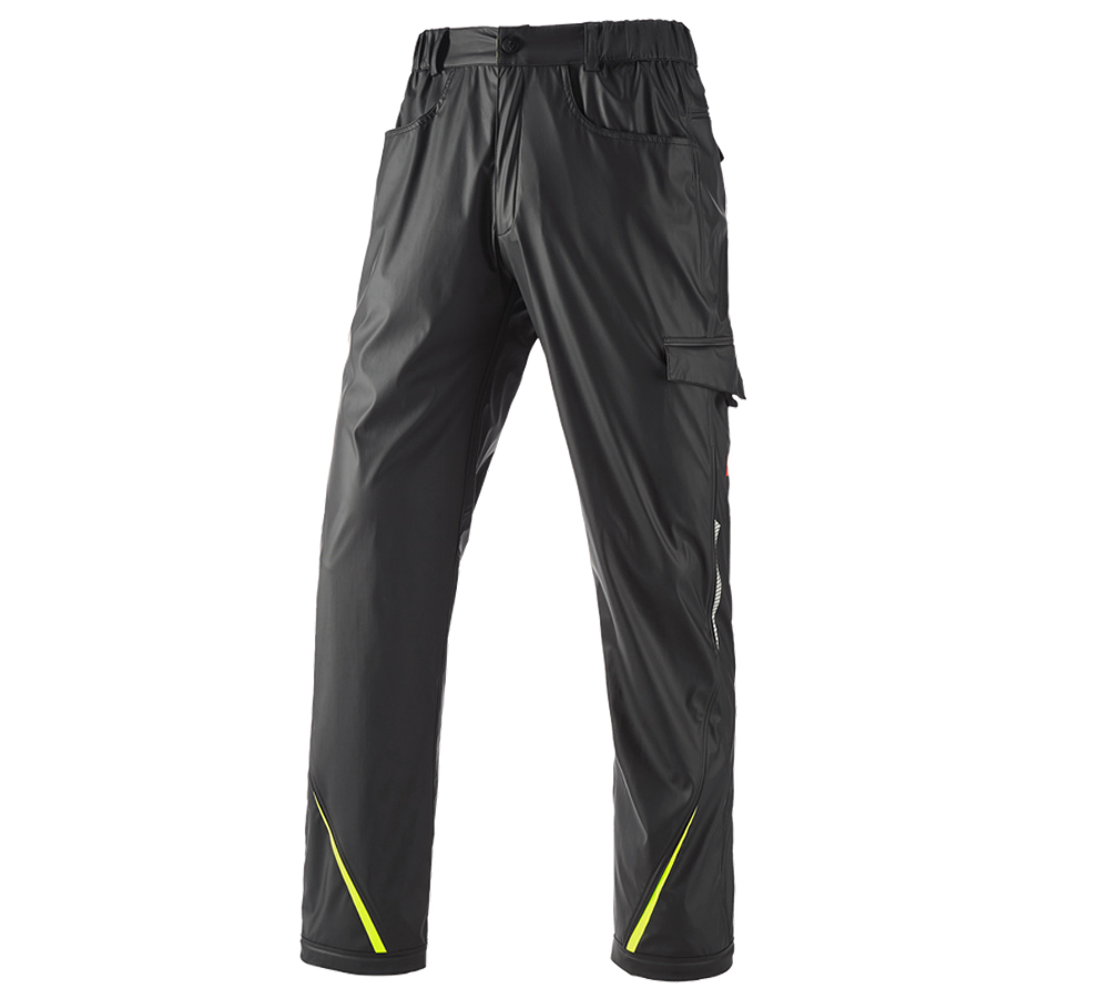 Hosen: Regenbundhose e.s.motion 2020 superflex + schwarz/warngelb/warnorange