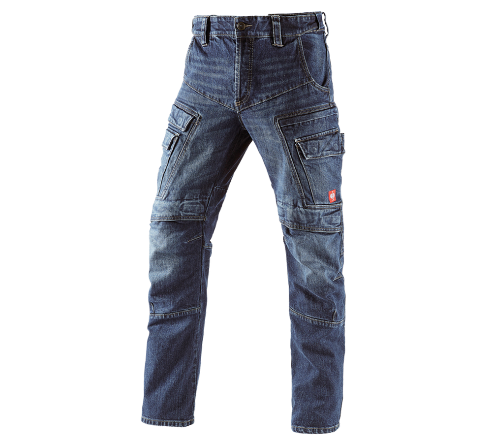 Themen: e.s. Cargo Worker-Jeans POWERdenim + darkwashed