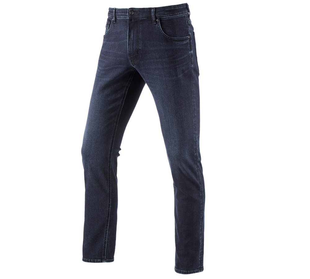 Hosen: e.s. Winter 5-Pocket-Stretch-Jeans + darkwashed