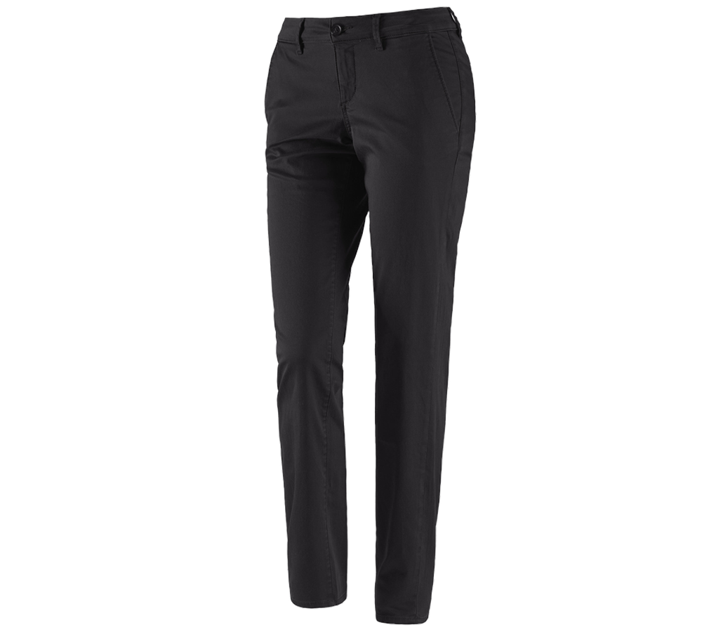 Hosen: e.s. Damen 5-Pocket-Berufshose Chino + schwarz