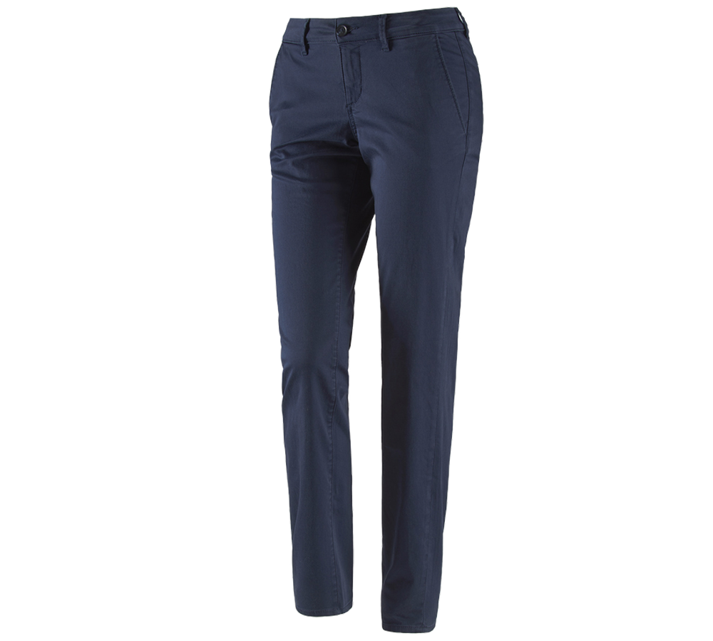 Hosen: e.s. Damen 5-Pocket-Berufshose Chino + dunkelblau