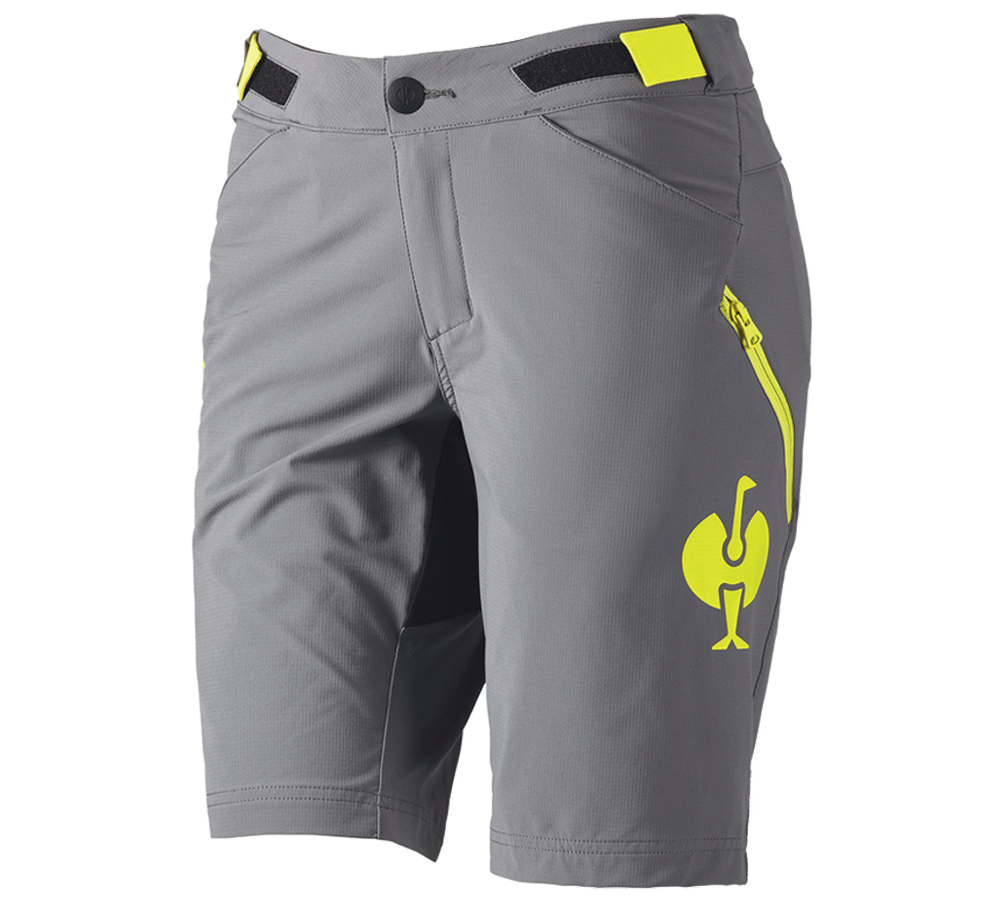 Hosen: Funktions Short e.s.trail, Damen + basaltgrau/acidgelb