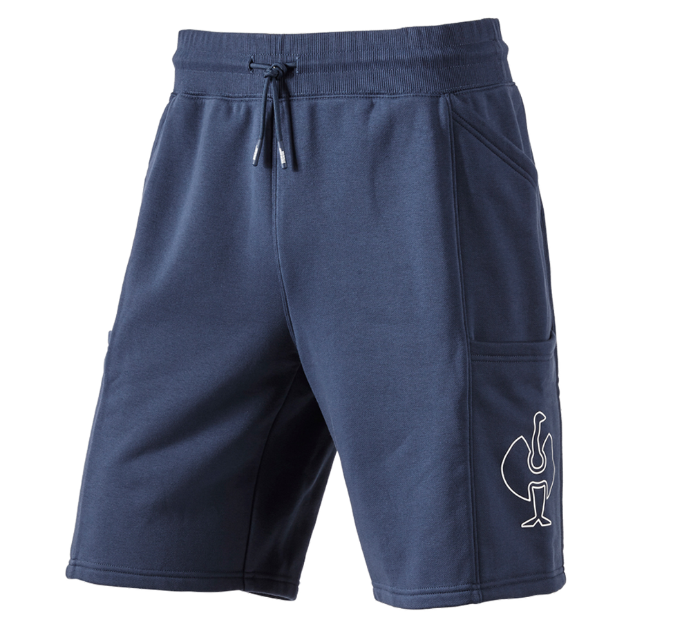 Hosen: Sweat Short e.s.trail + tiefblau/weiß