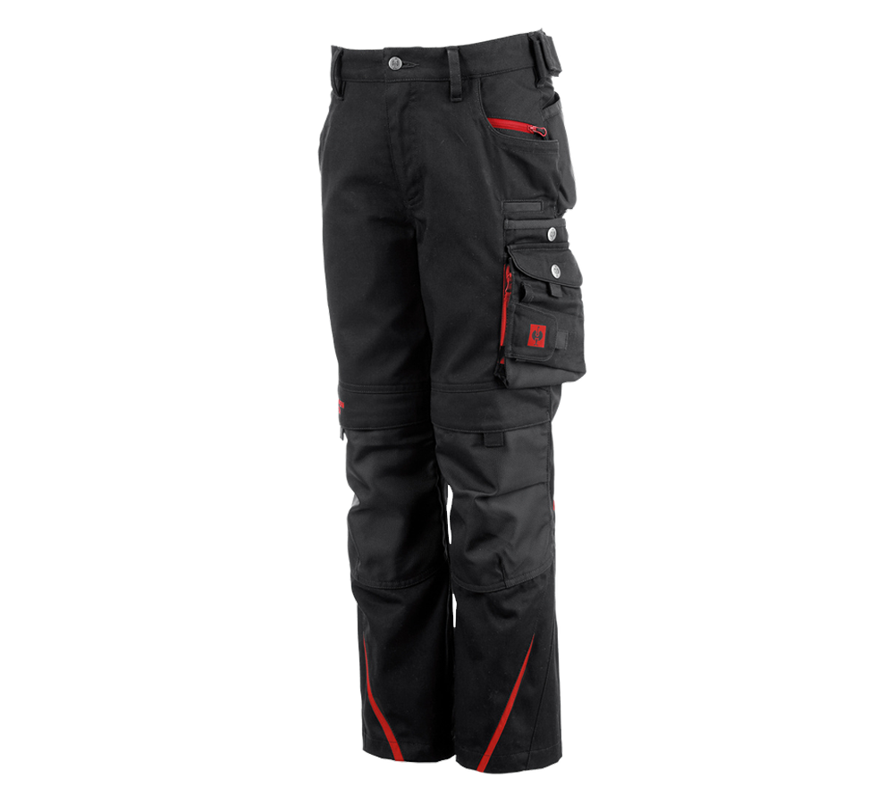 Hosen: FCB Trousers Kids + black/straussred